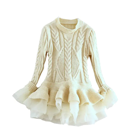 Girls' Sweater Dress Long Sleeve