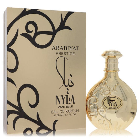 Arabiyat Prestige Nyla Vani-Elle Eau de Parfum 2.7 oz bottle displayed next to its product box.