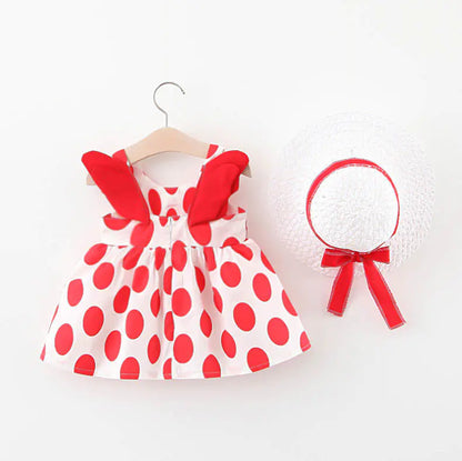 Summer Big Dot Wings Princess Dress with Hat