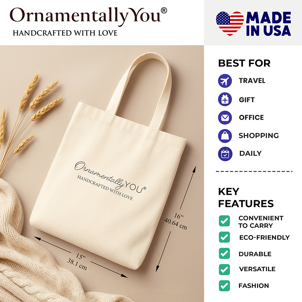 Charming Mama Bear Cute Canvas Tote Bag, Mom Gift Shopper