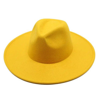 Modern Classic Felt Fedora – Stylish Wide Brim Wool Hat for Men and Women