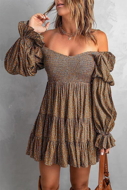 Flirty Puff Sleeve A-Line Dress | Spring & Summer Strapless Dress