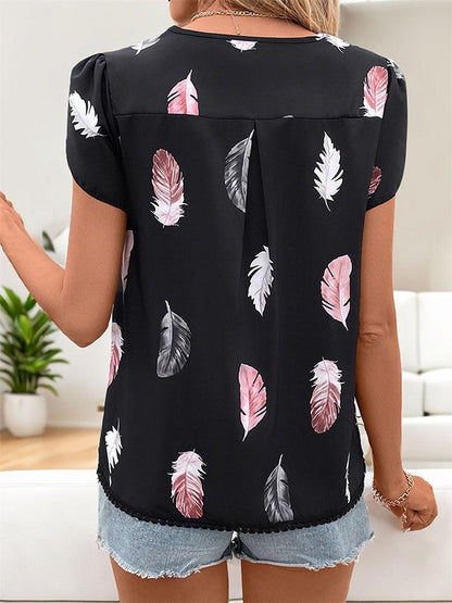 Feather Print Cowgirl Top | Perfect for Casual Cowgirl Style