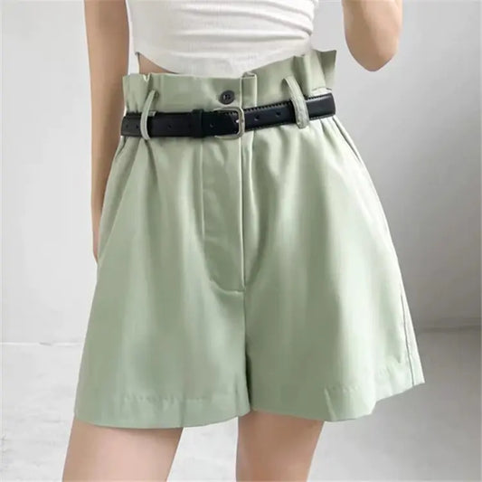 Women's High Waist Wide Leg Pants with Elastic Belt