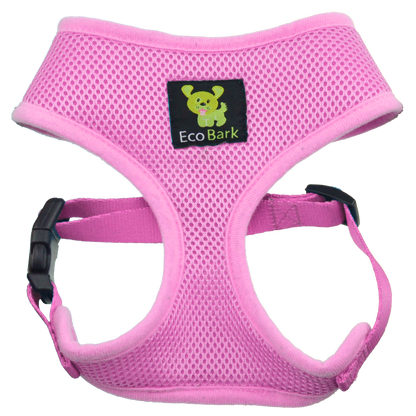EcoBark Baby Pink Dog Harness- Over-the-Head Soft Mesh Halter Vest for Small to Medium Dogs and Puppies