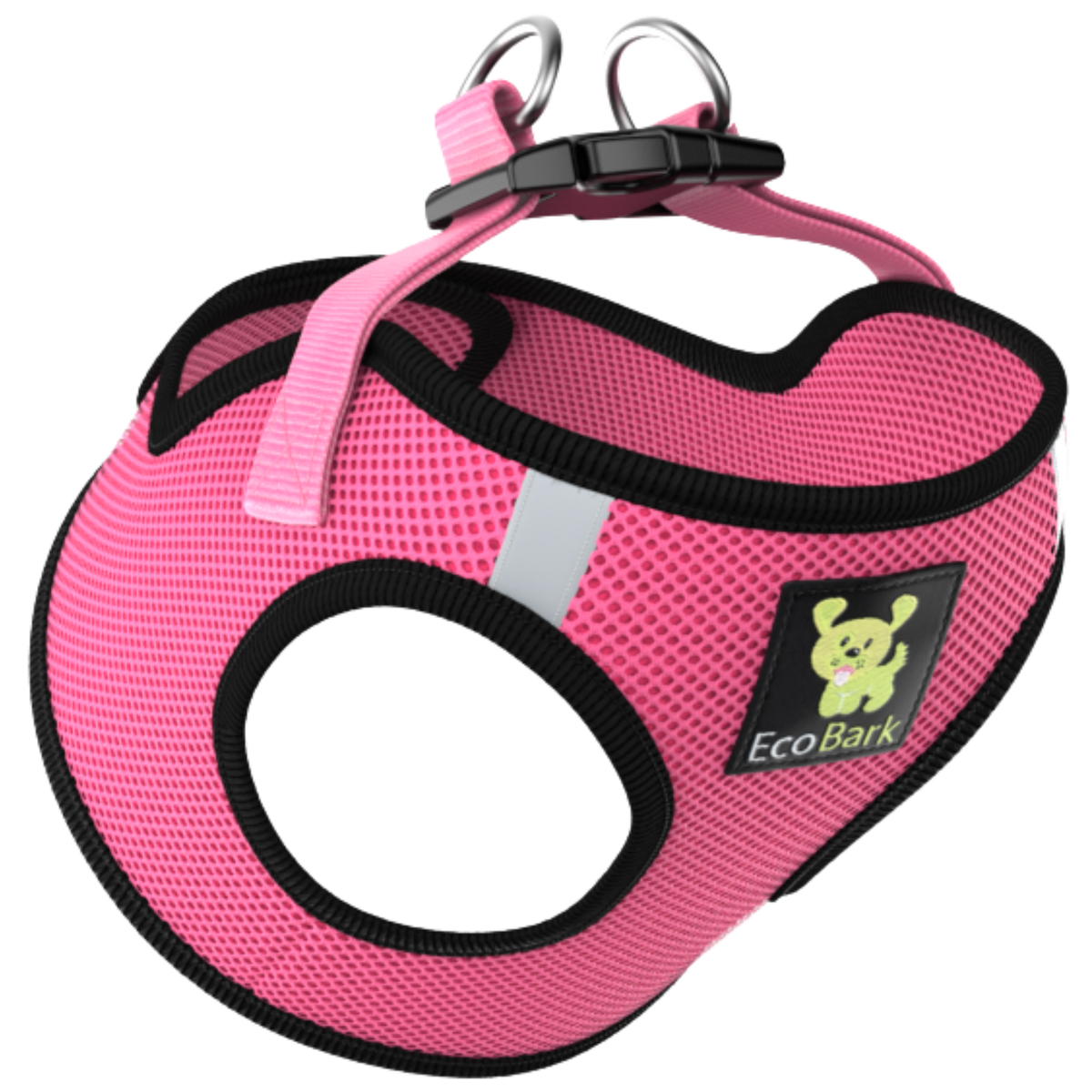 EcoBark Step In Dog Harness - Teacup & Small Breeds- Reflective Soft Mesh Harness for Teacup, Small Dogs and Puppies / Bubblegum Pink