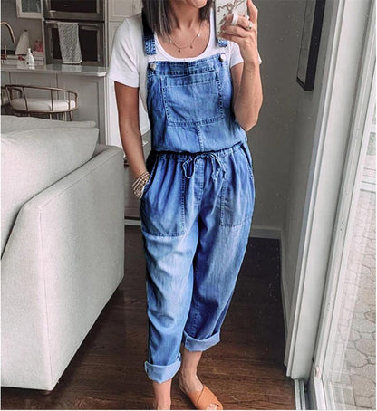 Cowgirl Drawstring Denim Overalls | Comfortable & Stylish for Every Cowgirl