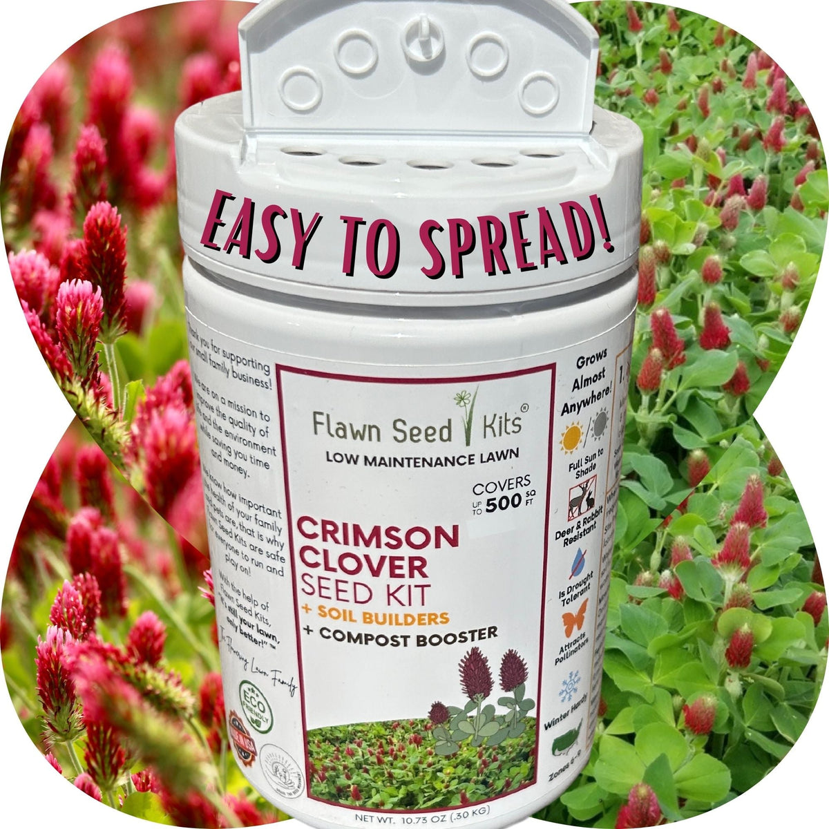 Crimson Clover Easy Spread Shaker