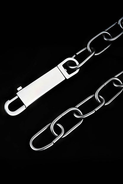 Chunky Metal Chain Necklace - Industrial Unisex Statement Piece