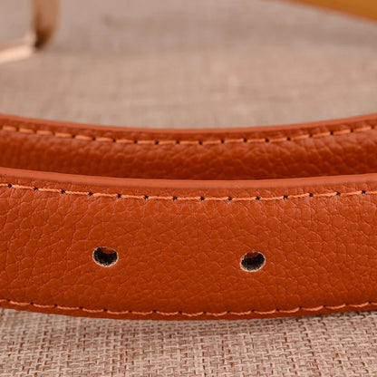 Fashionable Women's Casual Faux Leather Belt with Alloy Buckle
