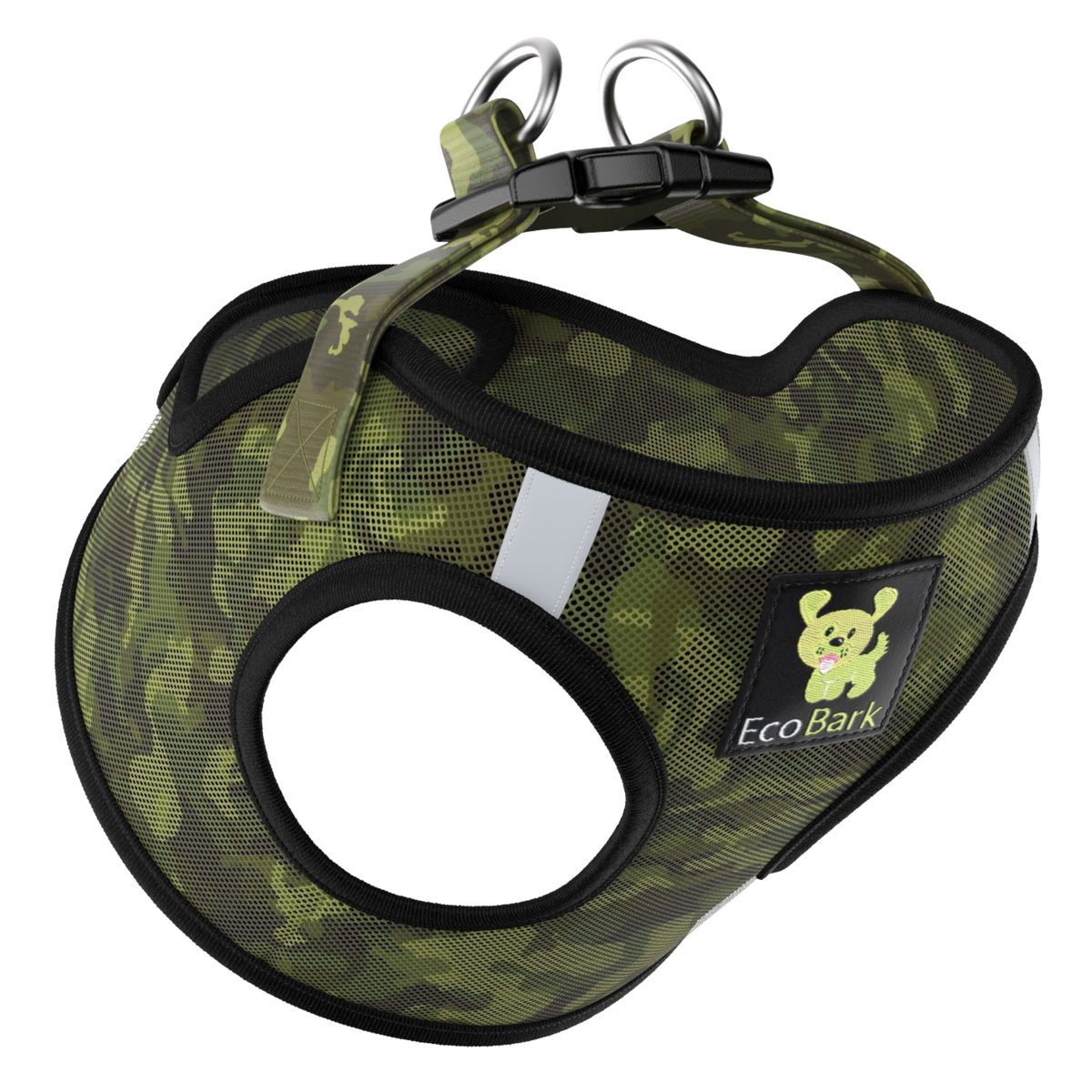 EcoBark Step In Dog Harness - Teacup & Small Breeds- Reflective Soft Mesh Harness for Teacup, Small Dogs and Puppies / Camouflage