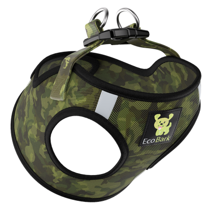 EcoBark Step In Dog Harness - Teacup & Small Breeds- Reflective Soft Mesh Harness for Teacup, Small Dogs and Puppies / Camouflage