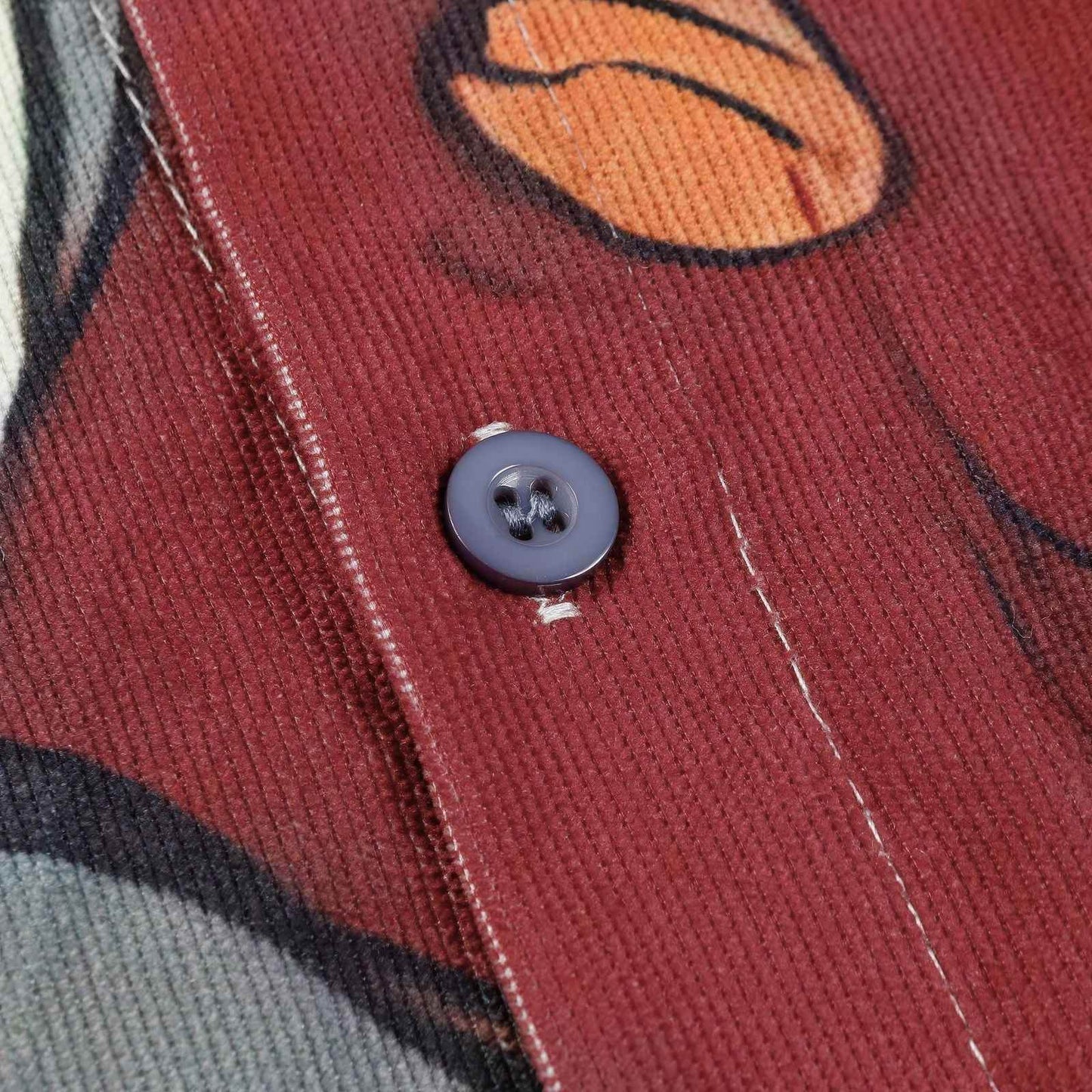 Corduroy & Denim Cartoon Patch Shirt - Unisex Oversized Street Style