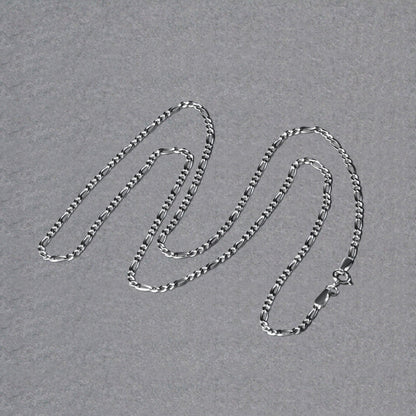 14k White Gold Solid Figaro Chain (1.90 mm)