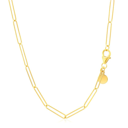 14k Yellow Gold Wire Paperclip Chain (2.7 mm)