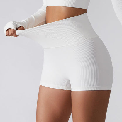 High-Waisted Ribbed Fitness Shorts | Butt Lifting & Flattering Activewear for Yoga, Running & More