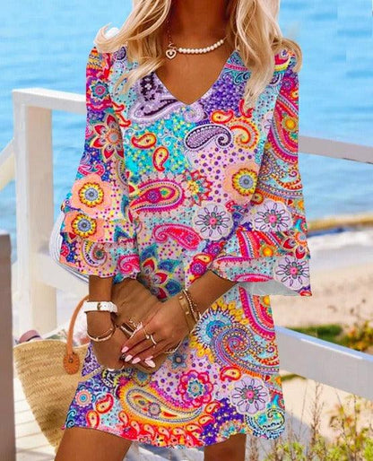 Classic V-Neck Beach Dress