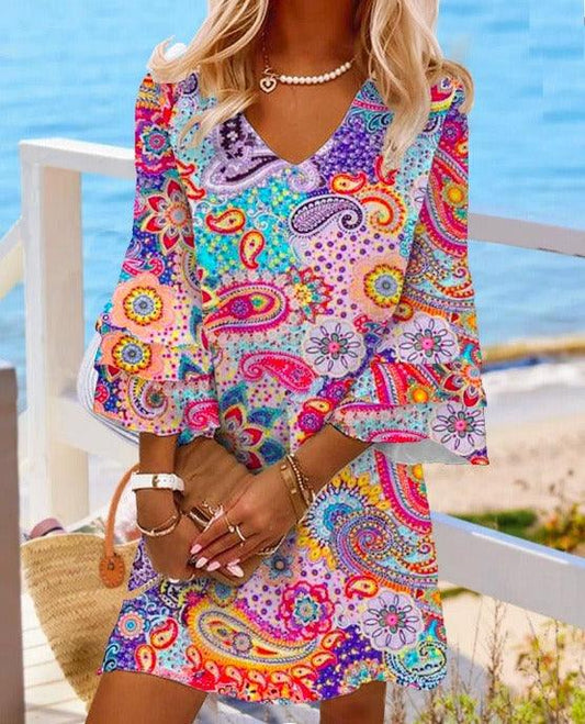 Classic V-Neck Beach Dress