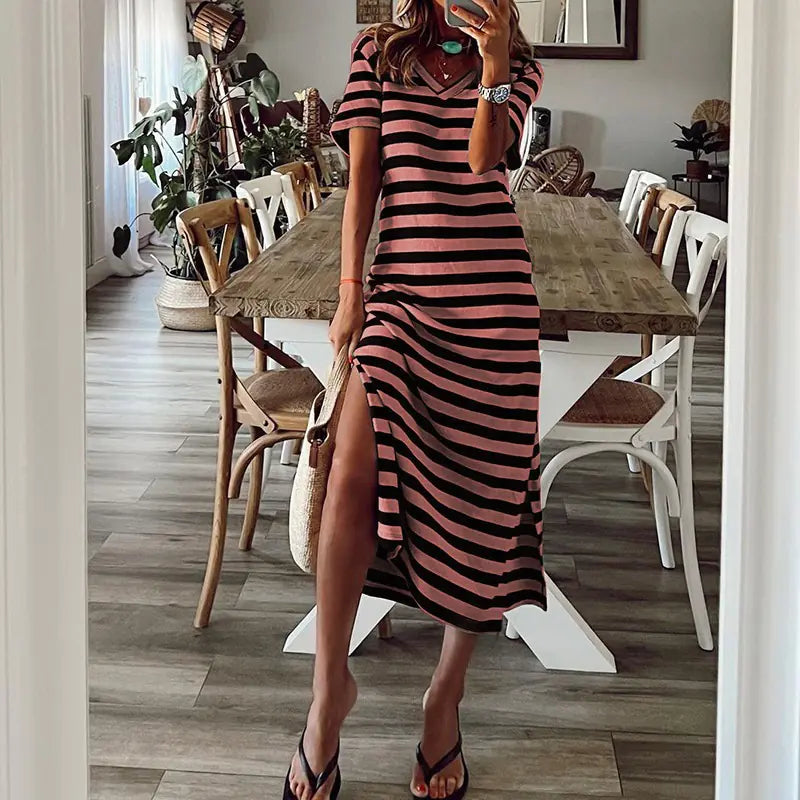 Spring European Style Loose Floral Dress