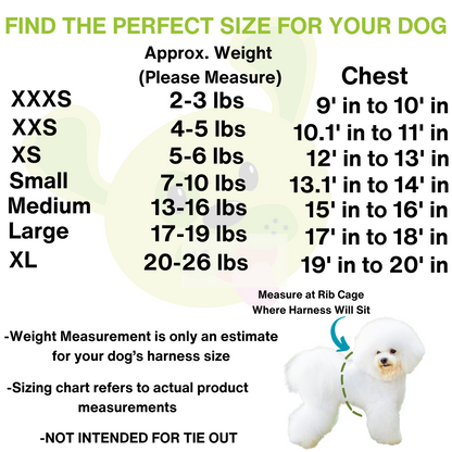 EcoBark Step In Dog Harness - Teacup & Small Breeds- Reflective Soft Mesh Harness for Teacup, Small Dogs and Puppies / Tie-dye