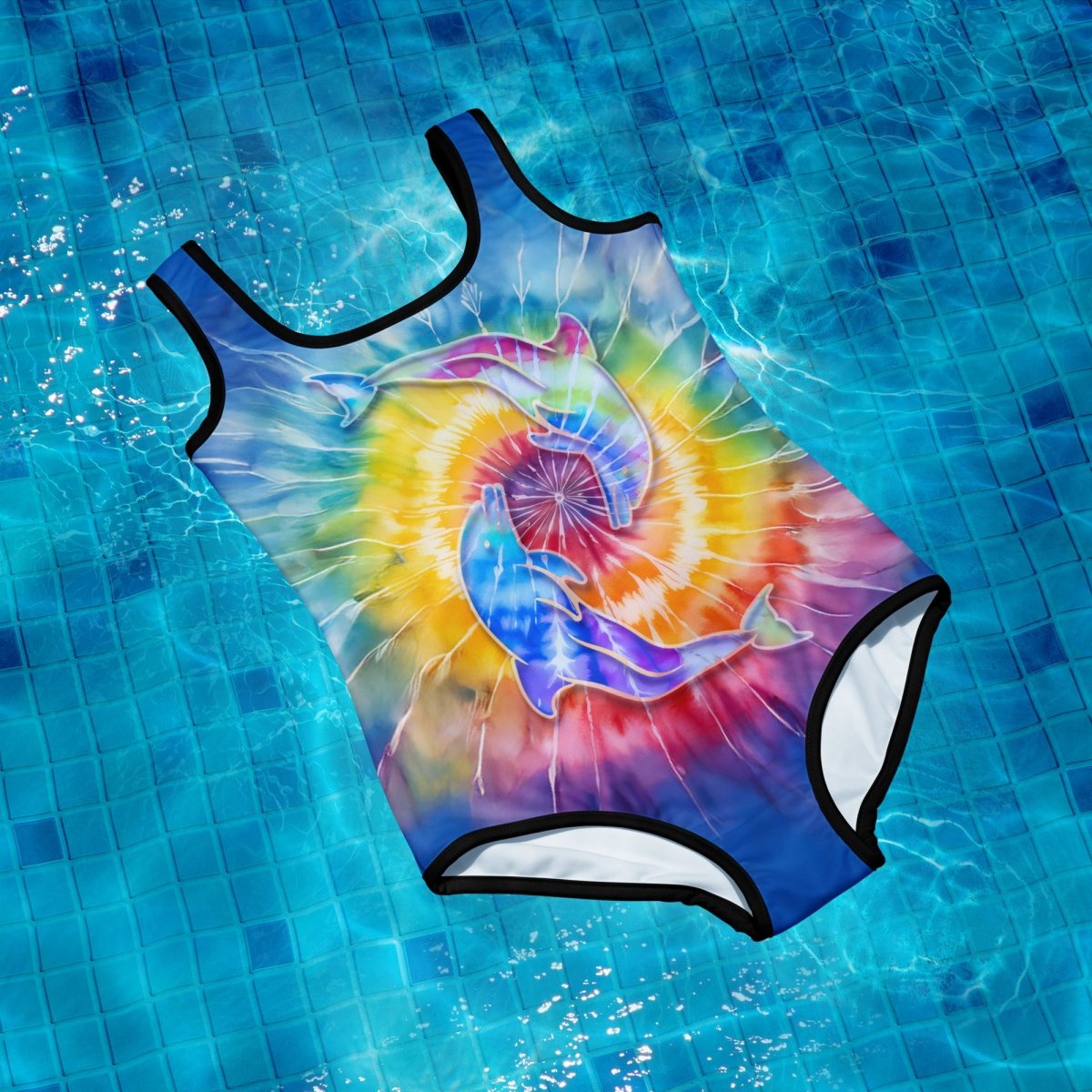 Tie Dye Dolphin 🐬 Print Youth Swimsuit 🩱