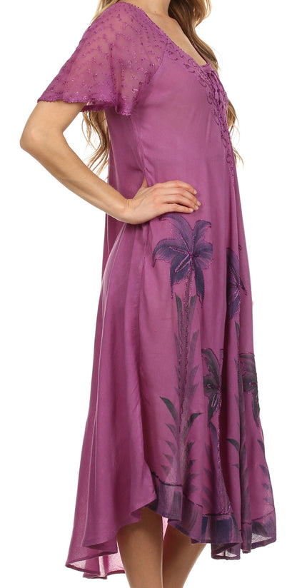 Sakkas Kai Palm Tree Caftan Tank Dress / Cover Up