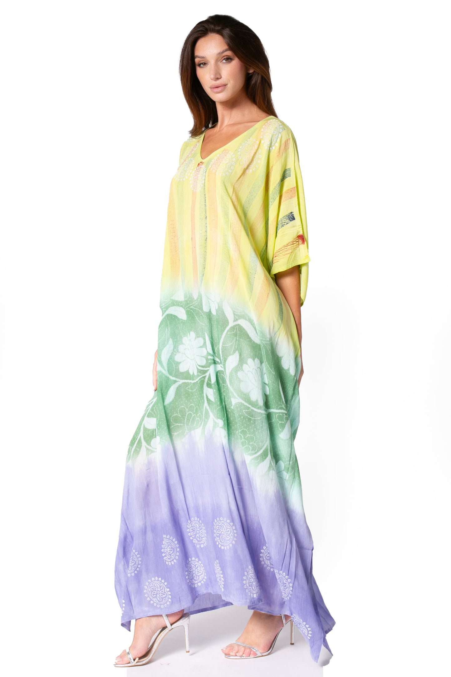 Sakkas Catia Women's Boho-Style Long Maxi Caftan for Lounging and Casual Wear