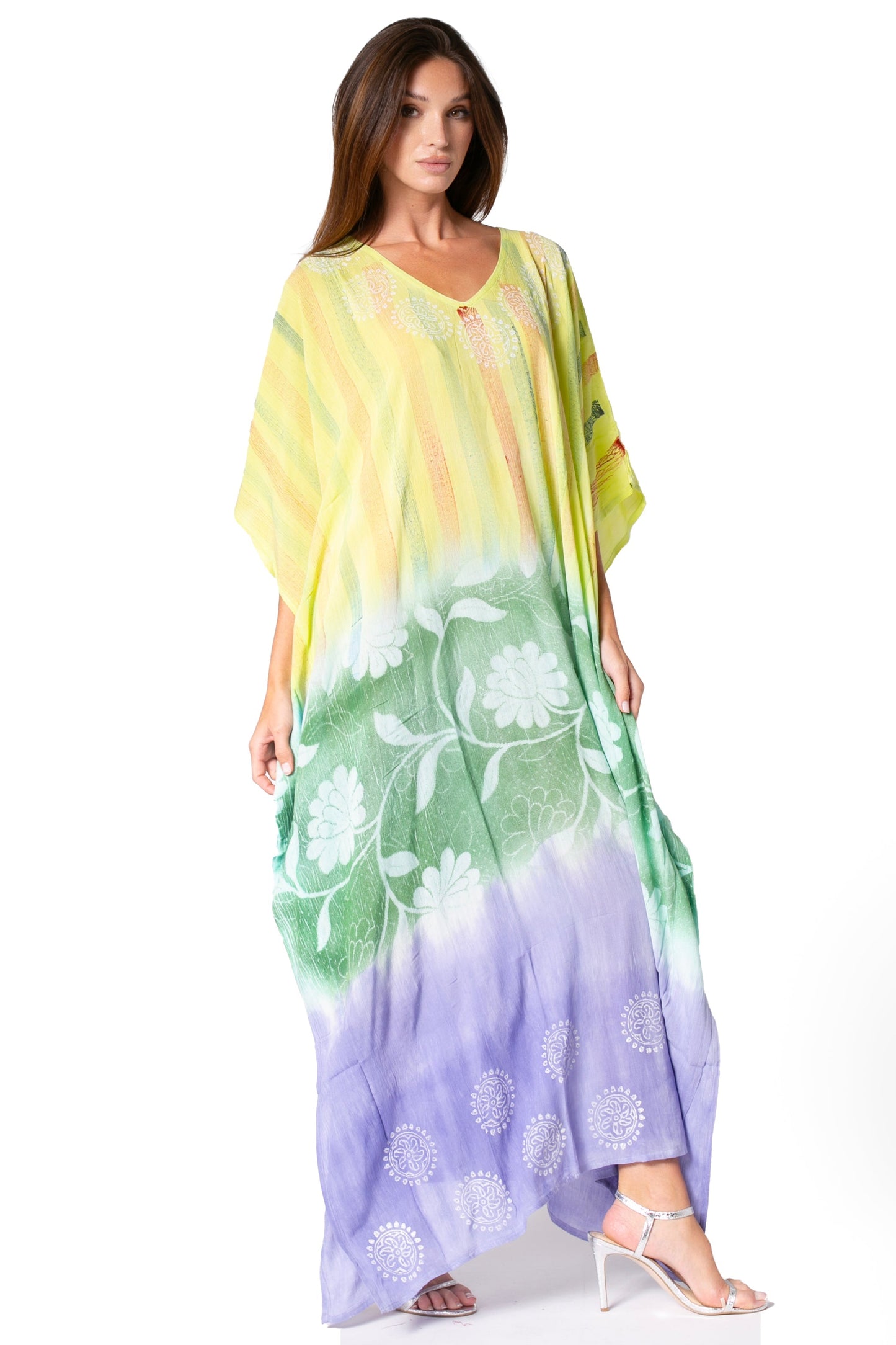 Sakkas Catia Women's Boho-Style Long Maxi Caftan for Lounging and Casual Wear