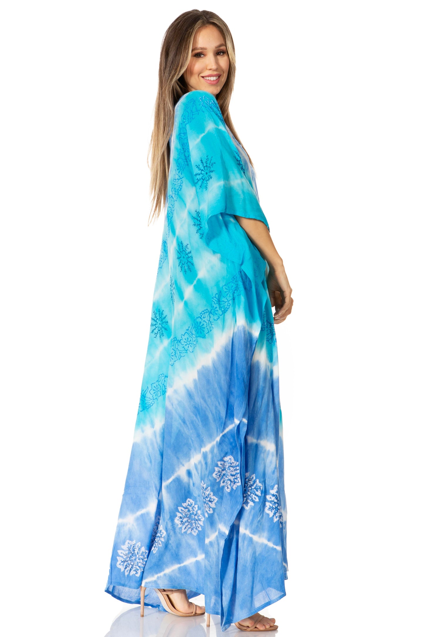 Sakkas Catia Women's Boho-Style Long Maxi Caftan for Lounging and Casual Wear