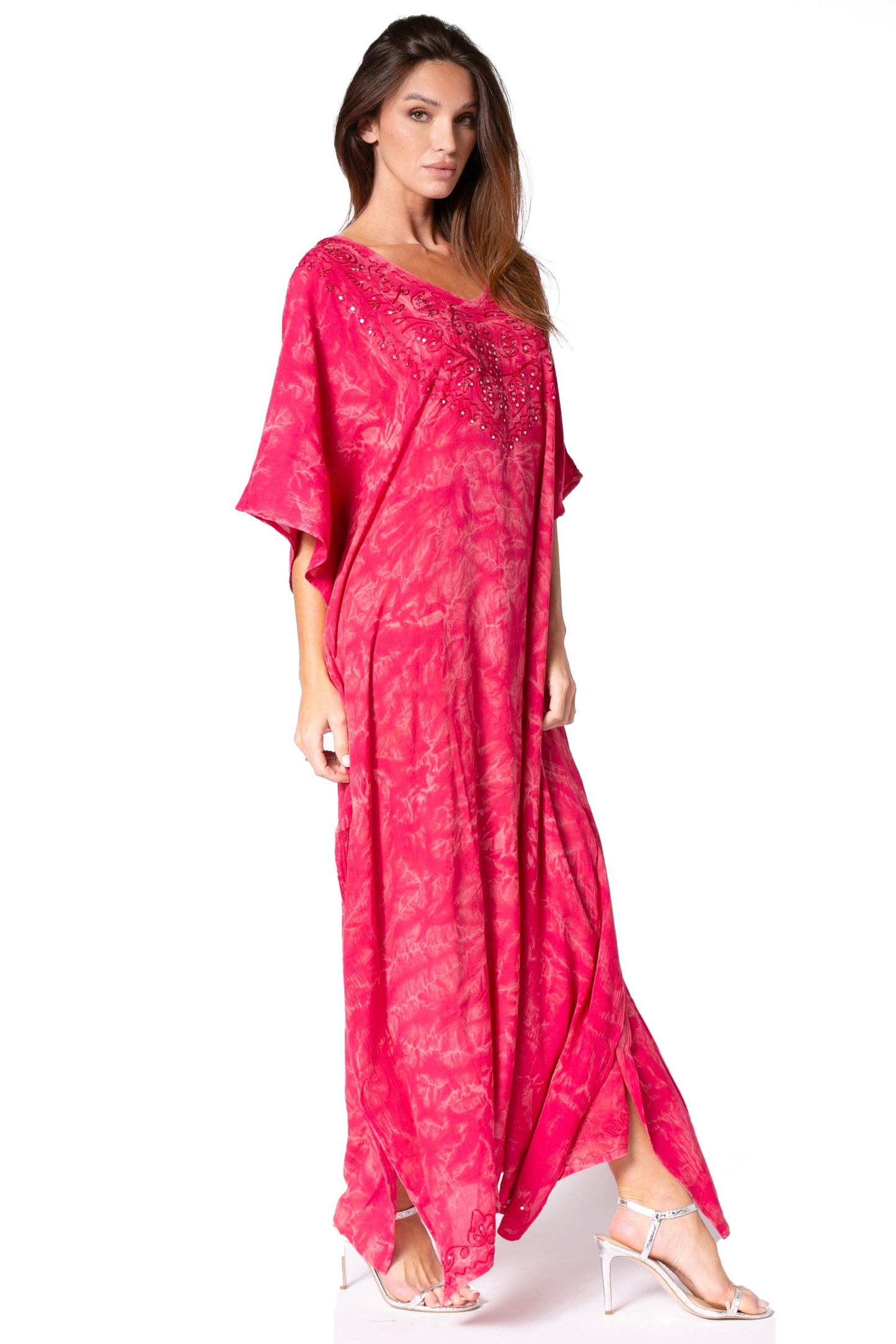 Sakkas Catia Women's Boho-Style Long Maxi Caftan for Lounging and Casual Wear