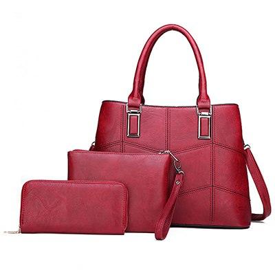 Luxury 3 Piece Leather Tote Set | Genuine Leather Cowgirl Shoulder Bag & Clutch