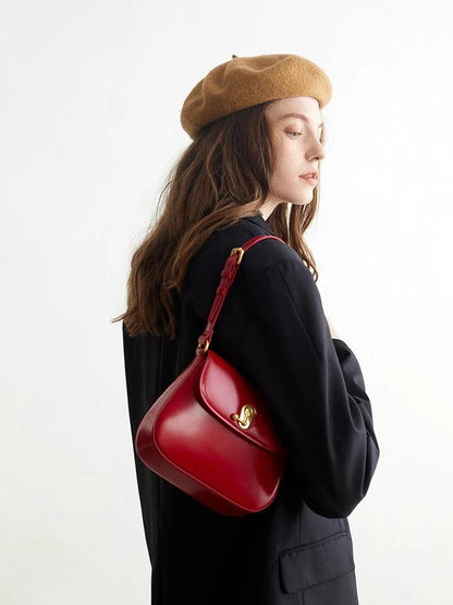Luxury Retro Cowgirl Saddle Bag | Genuine Leather Brown Handbag