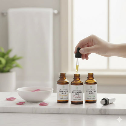 Aromatherapy Mood & Ambiance Bundle: Essential Oils + Mist Spray for Stress Relief & Skin Harmony
