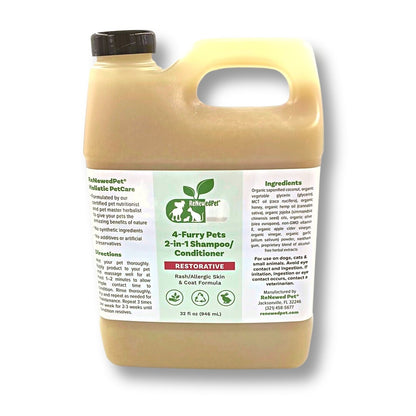 4-FURRY PETS 2-IN-1 * RESTORATIVE SHAMPOO & CONDITIONER