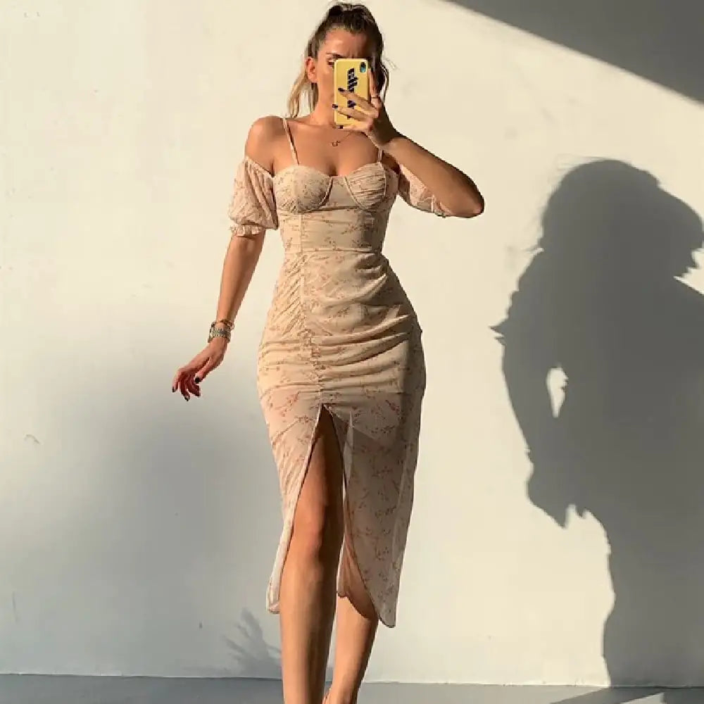 Irregular Spaghetti-Strap Dress for Women's Fashion