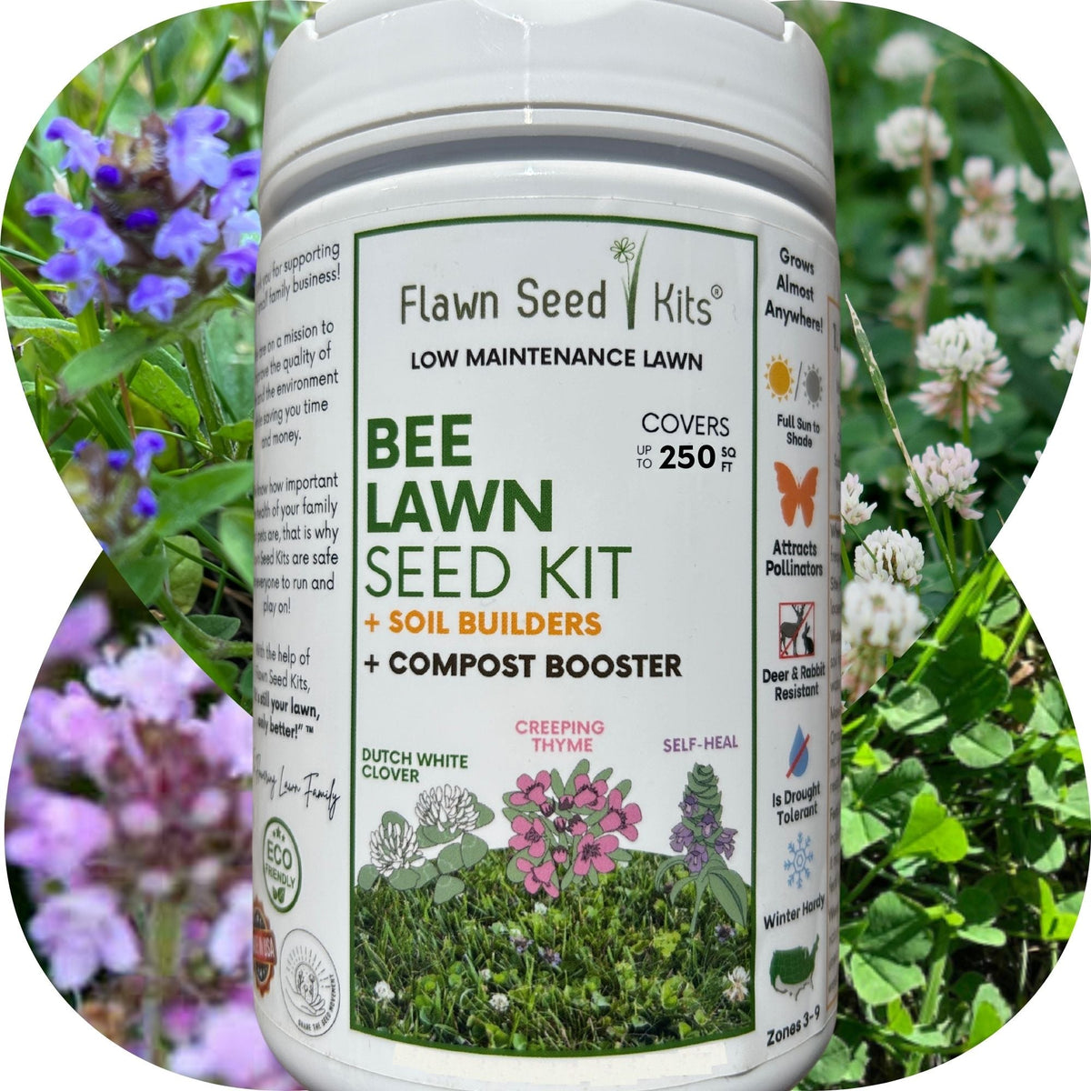 Bee Lawn Seed Kit - Easy Spread Shaker