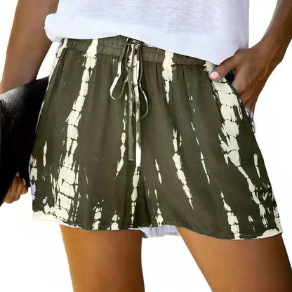 Summer Tie-Dye Striped Wide-Leg Shorts for Women