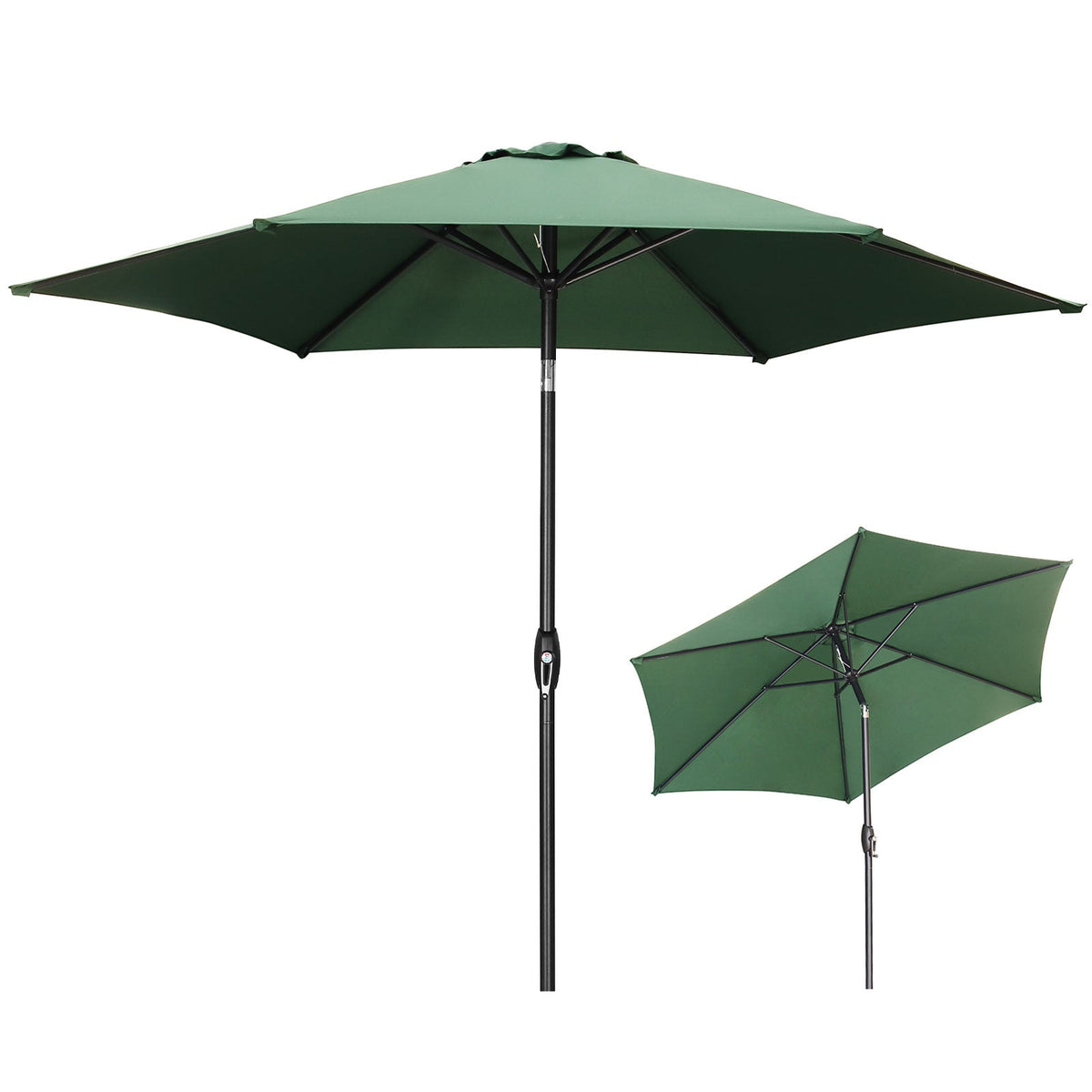 Ainfox 9ft  Patio Umbrella with Push Button Tilt and Crank, UV and Waterproof