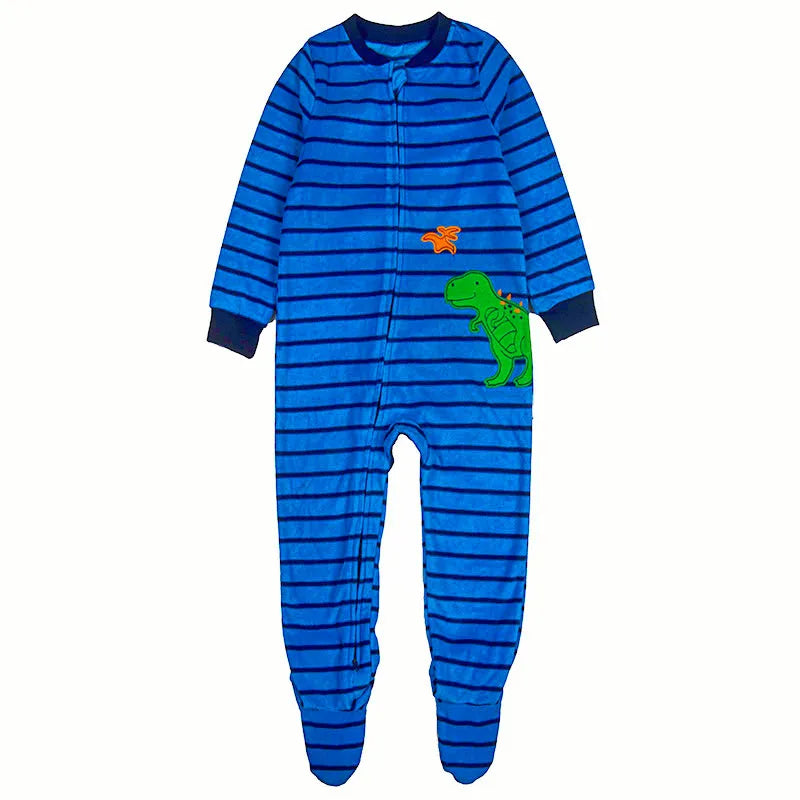One-piece pajamas for children aged 3-10, pajamas for boys and girls, fleece one-piece suits, soft and warm.