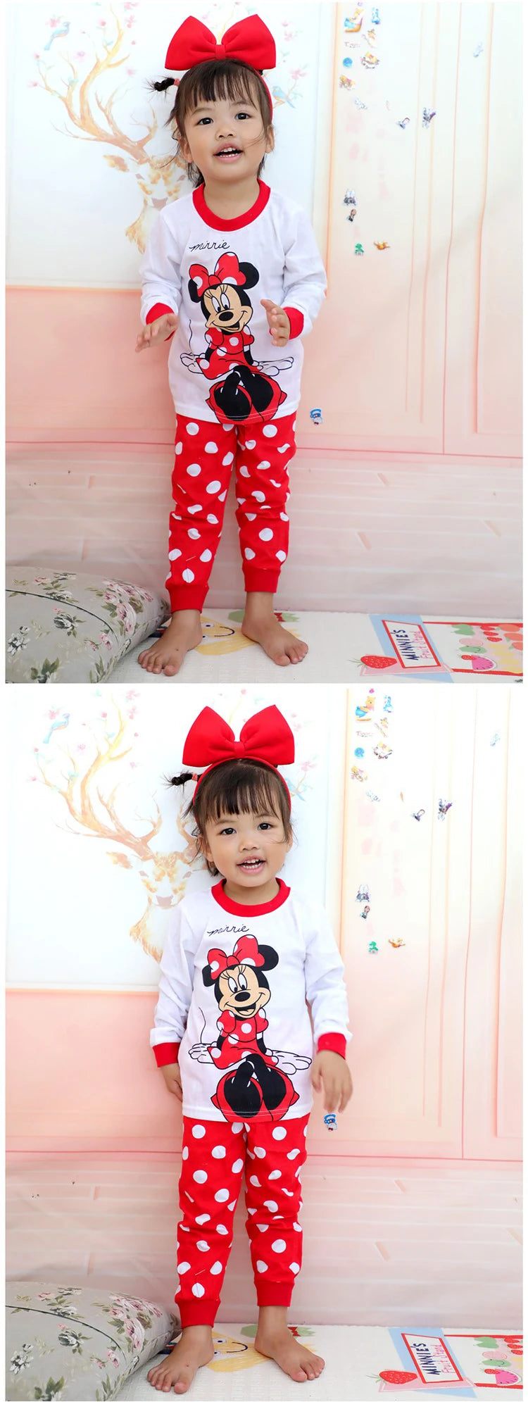 Free Shipping Girls Pajamas Kids Princess Anna Elsa Sleepwear Children Cartoon Clothing Set Baby Rapunzel Pijamas Cotton Pyjama