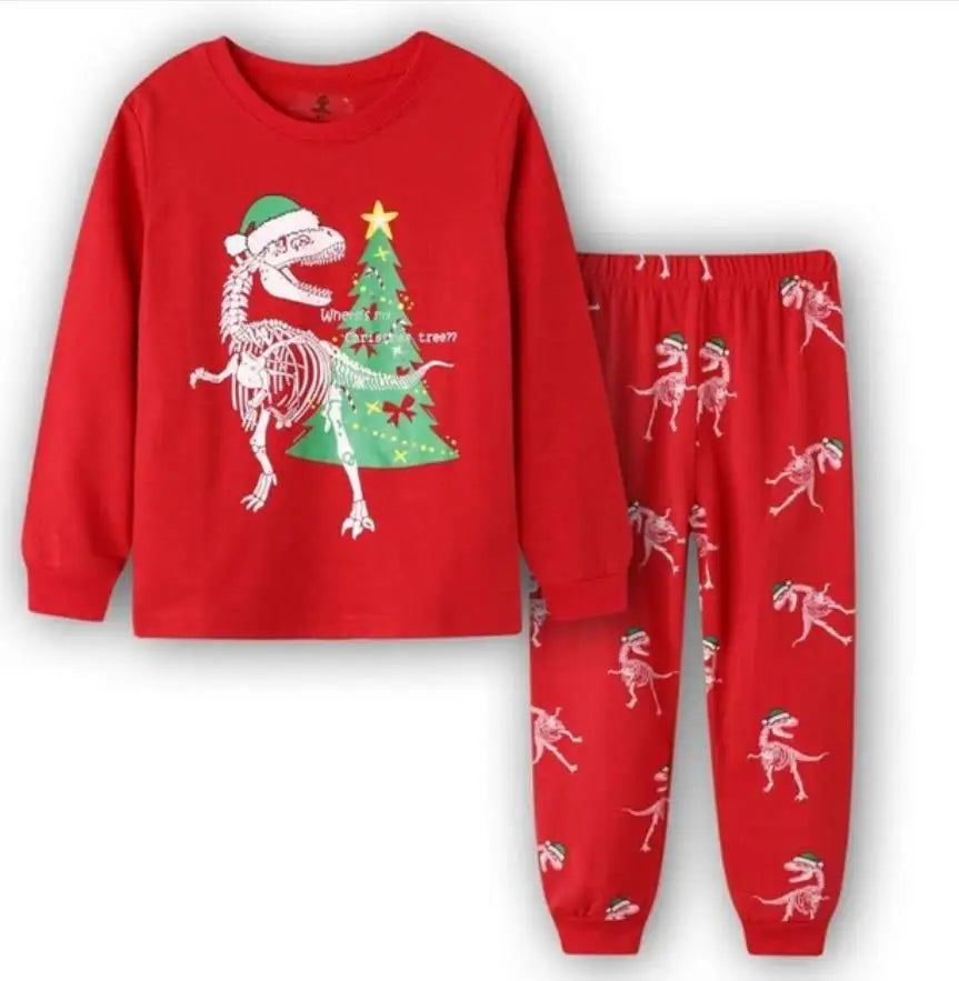 Kid Pajamas Set Baby Boy Clothes Girl Sleepwear Nightwear Children Santa Claus Christmas Pyjamas Cotton Clothing Set 2-7T