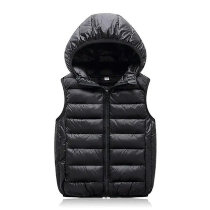 2025New Children Down Vest Girls Hooded Jacket Winter Waistcoats Boy Baby Autumn Outerwear Coats 3-12 Years Kids Warm Clothes