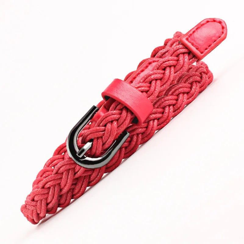Fashion Casual Woven Knitted  Leather Female Waistband Ladies Decorative Women Belts Clothes Accessories Rope Braided