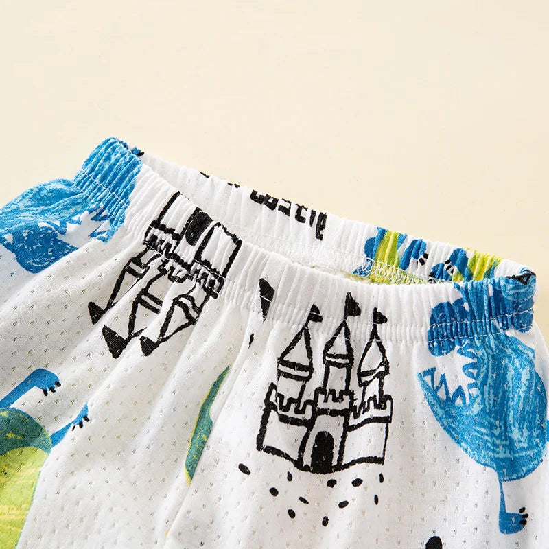 Girls Pajamas Sets 0 to 1 2 3 4 5 6 7 8 9 Years Cute Cat Print 100% Cotton Cartoon Boys Pyjamas Dino Kids Children Home Clothing