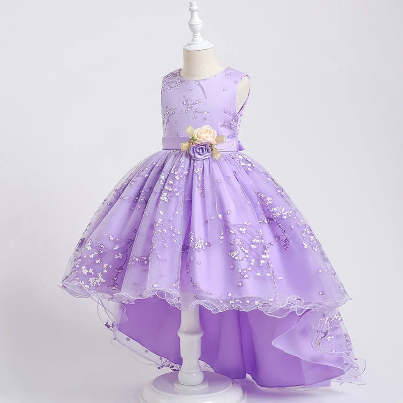 New Pageant Vintage Kids Party Bridesmaid Dresses For Girls Children Costume Wedding Dress Girl Infant Vestido Teen 6 8 10 12Y