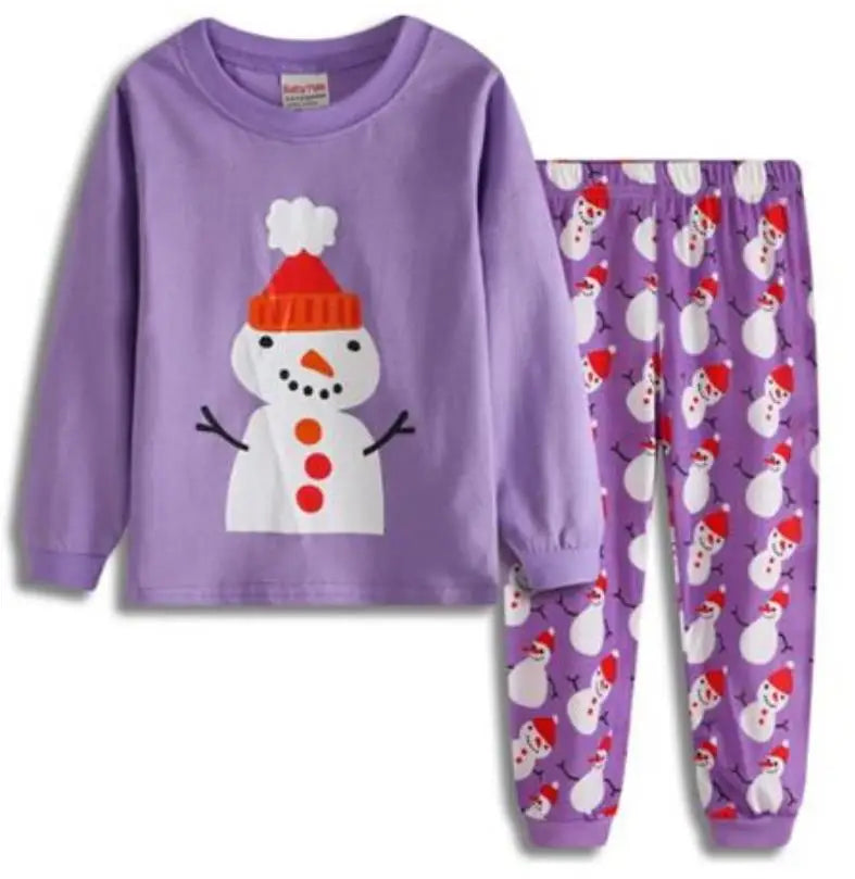 Kid Pajamas Set Baby Boy Clothes Girl Sleepwear Nightwear Children Santa Claus Christmas Pyjamas Cotton Clothing Set 2-7T