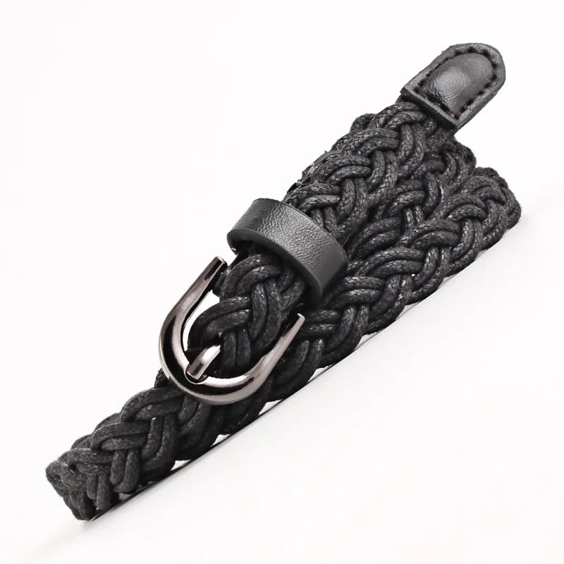Fashion Casual Woven Knitted  Leather Female Waistband Ladies Decorative Women Belts Clothes Accessories Rope Braided