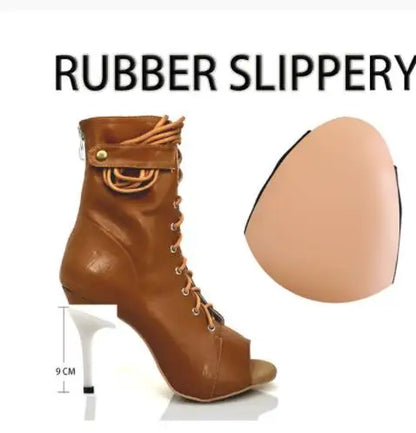 Women's Fashion Summer Party Outdoor Boots Sexy stilettos High Heels Women Latin dance heels shoes Black For Ballroom