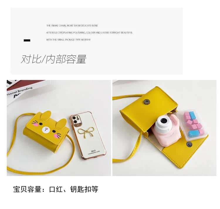 Children's Accessories Small Shoulder Bag Cute Rabbit BabyGirls Small Crossbody Bags Cartoon Kids Boys Mini Coin Purse Handbags