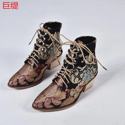 High Heels for Women ELEGANT Sweet Fashion British Style Slip-On 12CM Thin Heels Pointed Toe Office Career Women Shoes Gold 46